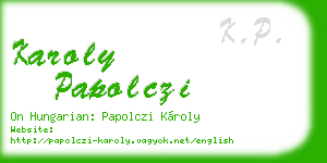 karoly papolczi business card